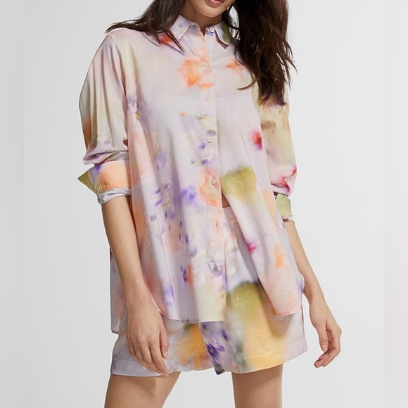 SCOTCH & SODA Motion Print Oversized Shirt NWT Size 40 (10)US Large - Picture 3 of 16